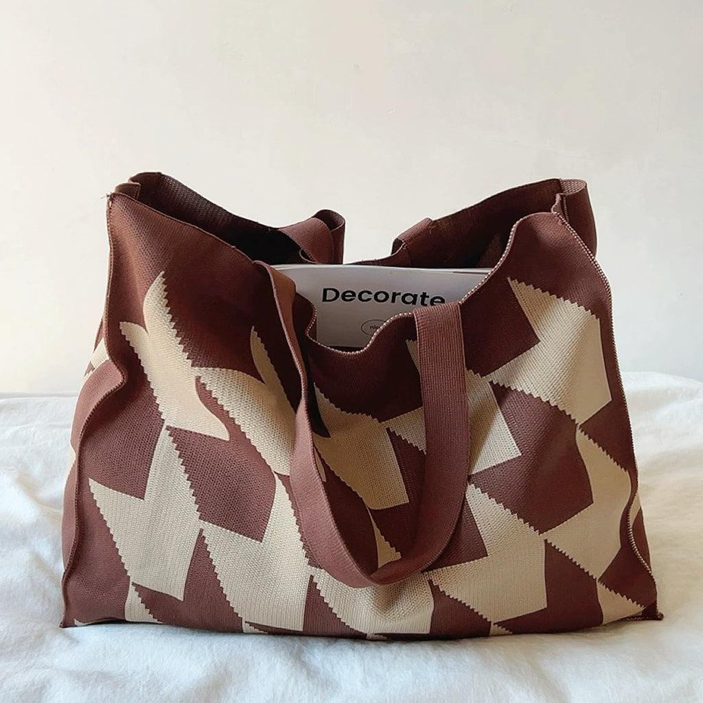 Bolso tote mujer shopper geométrico gran capacidad