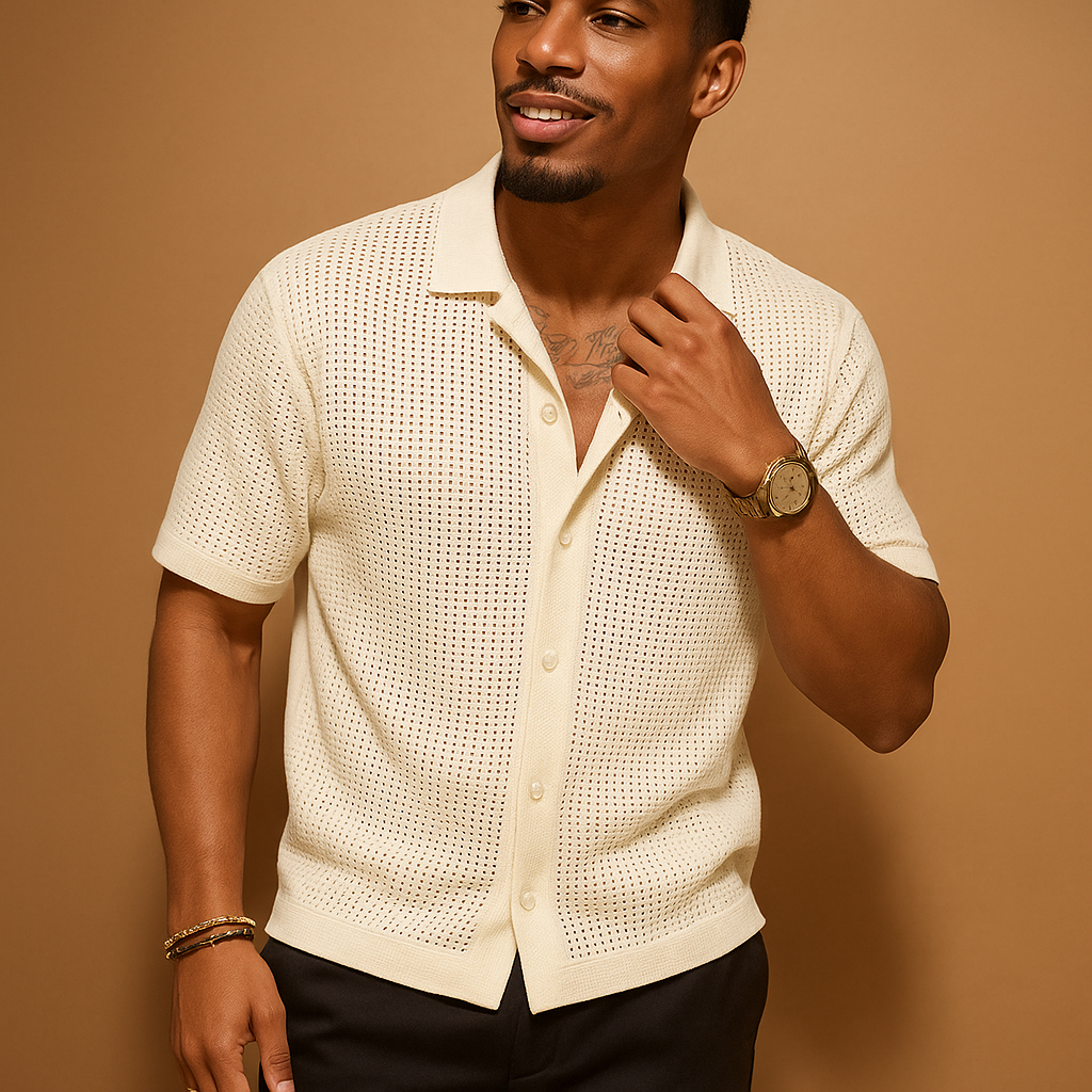 Camisa de Manga Corta para Hombre con Cierre de Botones