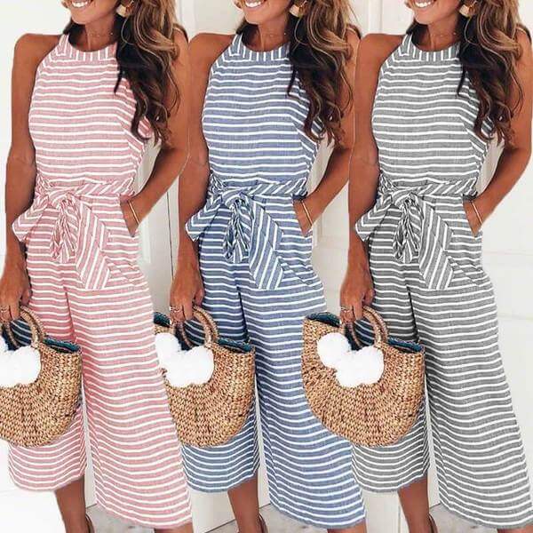 Jumpsuit mujer con cinturón | diseño fluido de verano