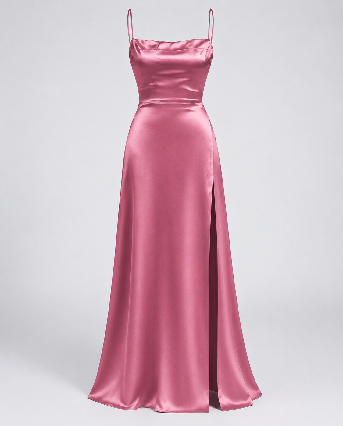 Vestido de seda para mujer - escote drapeado con abertura - gala