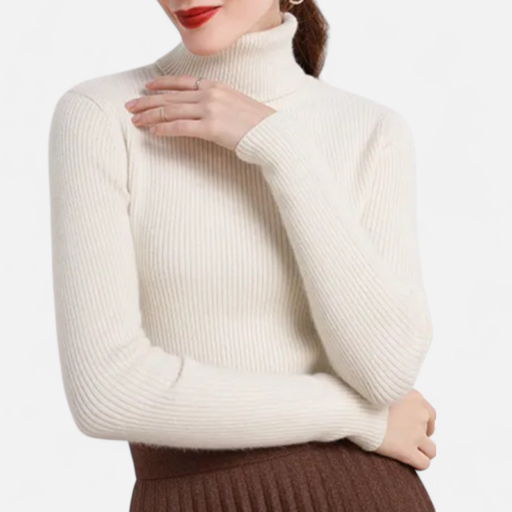Jersey Cuello Alto Mujer Elegancia Atemporal en Cachemira