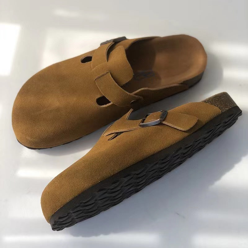 Zuecos unisex ante premium suela corcho anatómica soporte arco